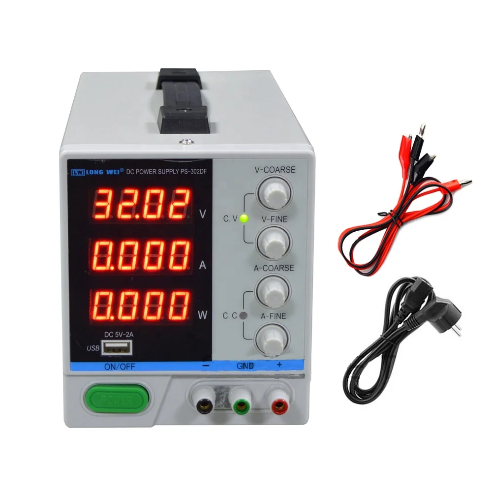 PS-302DF 30V/2A Four-Digit Display Adjustable DC Regulated Switching Power Supply for Notebook Repair Laboratory Test