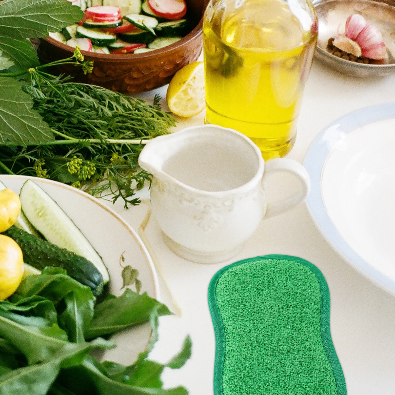 

5pcs Dish Multi-Function Household Scrub Sponge Kitchen Cleaning Sponge Reusable Water Absorbent Compact Scrubbing Tool For