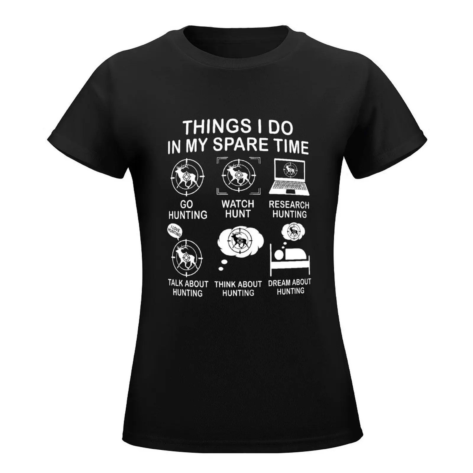 Things I Do In My Spare Time Hunting Funny Hunter Gift For Hunt Lover T-Shirt hippie clothes plain clothes for woman