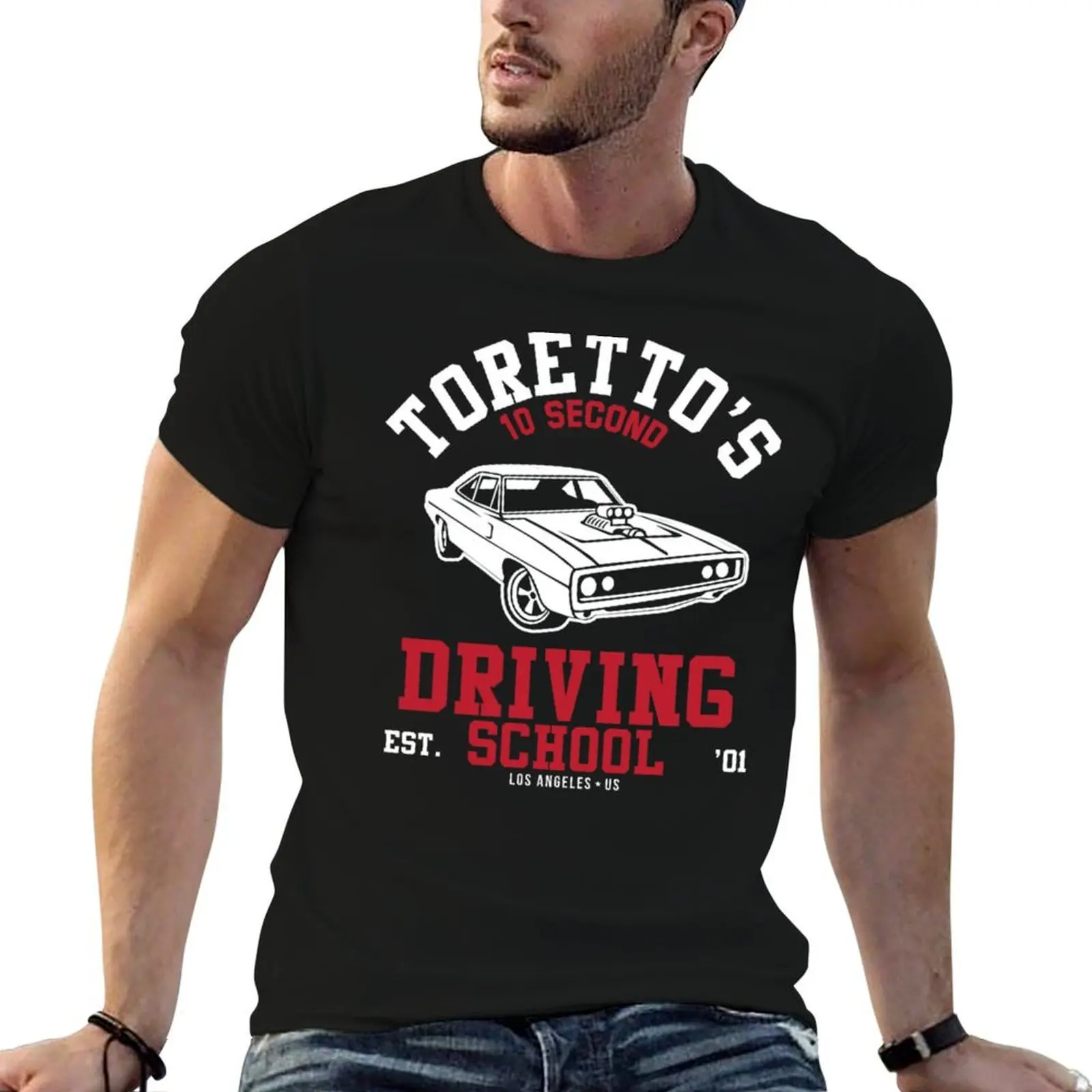 Fast And the Furious Torettos Driving School T-Shirt Athletic Quick Dry T-Shirt for Men