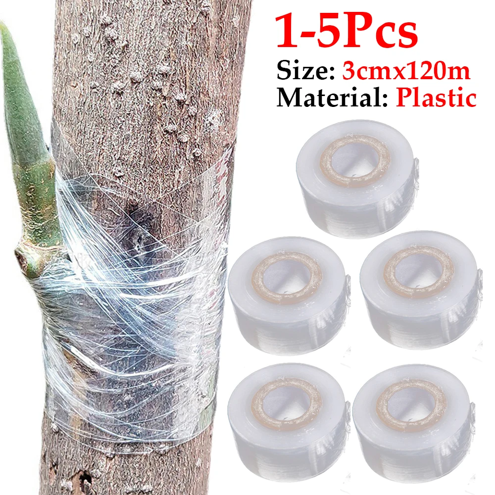 3CMx120M Nursery Grafting Tape Roll Stretchable Self-Adhesive Degradable Parafilm Plant Tape Pruning Grafting Transparent