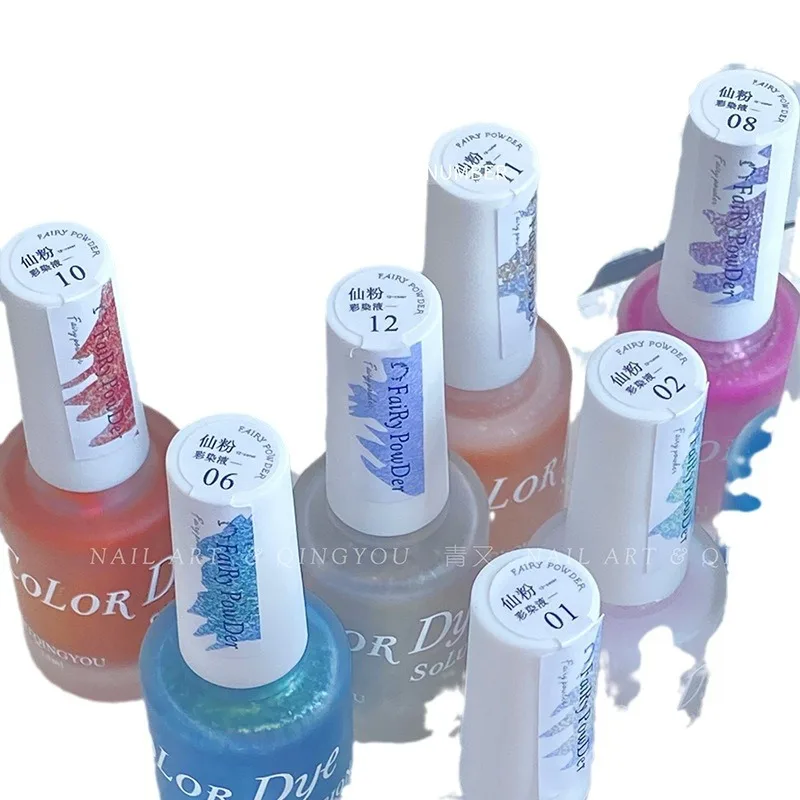 12 Farben Nagelfarbe Blühende Flüssigkeit Blume Gel Nagellack Wasserfarbe DIY Marmortinte Natürlich trocken Einfach aufzutragen Färbeflüssigkeit