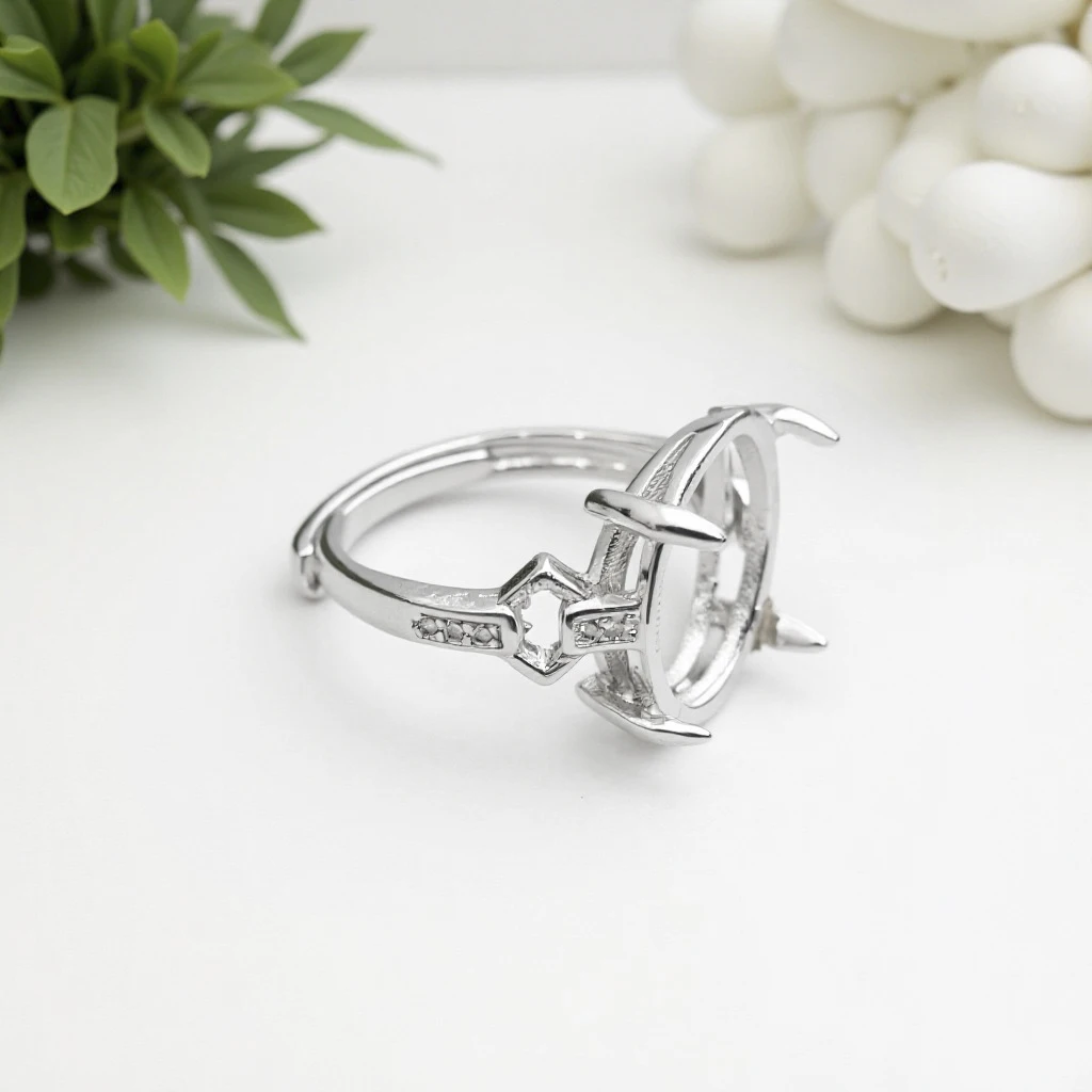 2Pcs Pave CZ Adjustable Ring Base Blank Diamond Shape Hollow 4 Prong Brass Ring Setting Ring Components DIY Rings Jewelry Making