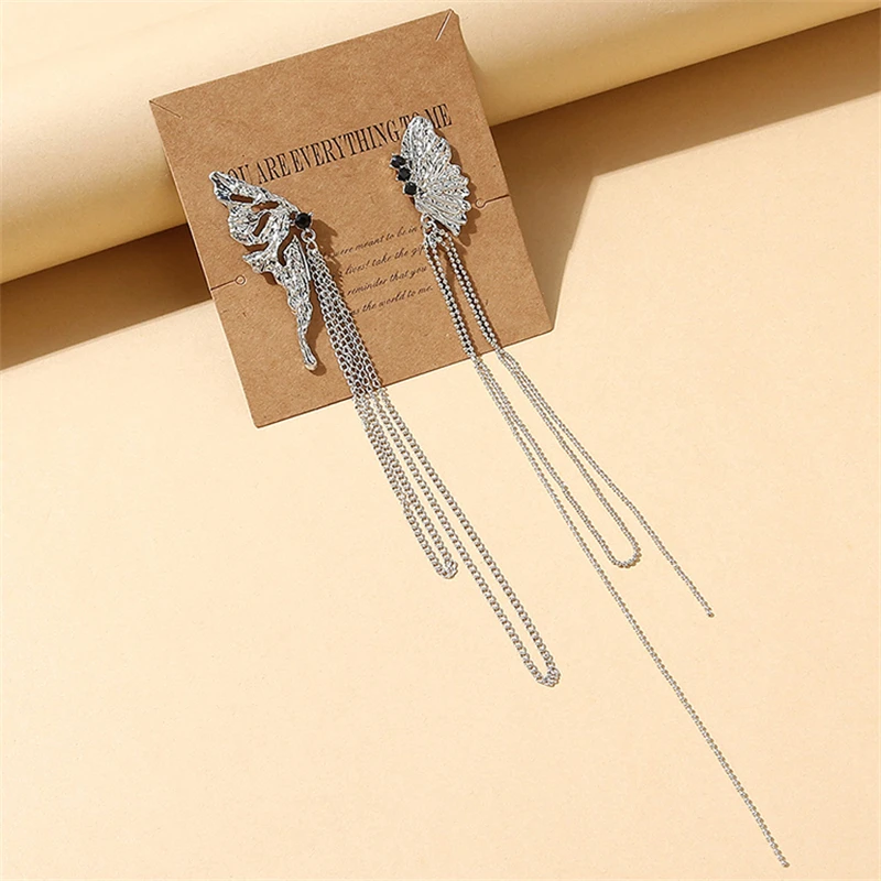 Ms Betti Long Rhinestone Butterfly Drop Earrings For Women Wedding Party Gifts 2022 New Design Jewelry Factory Wholesale