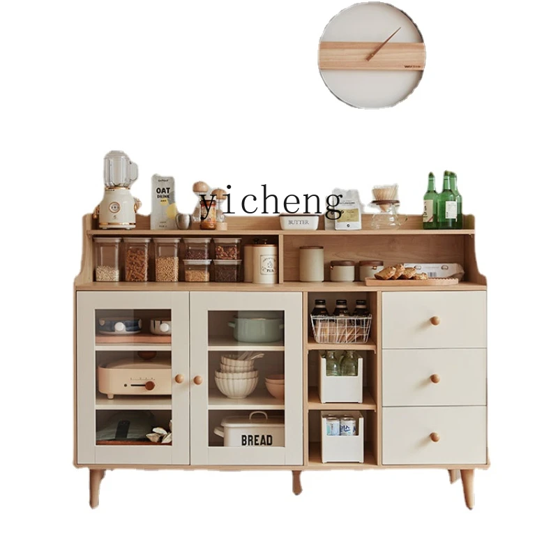 Xl Shelf Nordic Log Style Tea Cabinet Living Room Wall Locker