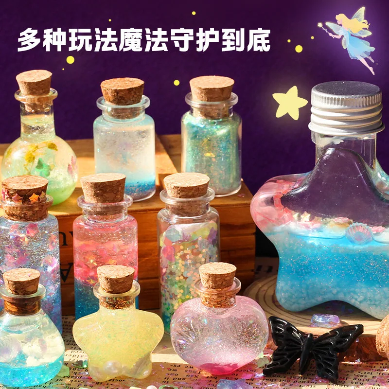 Glow In Dark Magic Potion Bottle DIY Handmade Craft Kit Kids Fairy Bottle Making Set Creative Educational Toy Gift