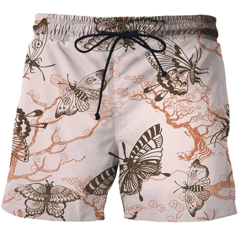 Animal Butterfly 3D Printed Men Short Pants Hawaiian Insect Vanessa Graphic Beach Shorts Funny Y2k Trunks Male Bermudas Swimsuit