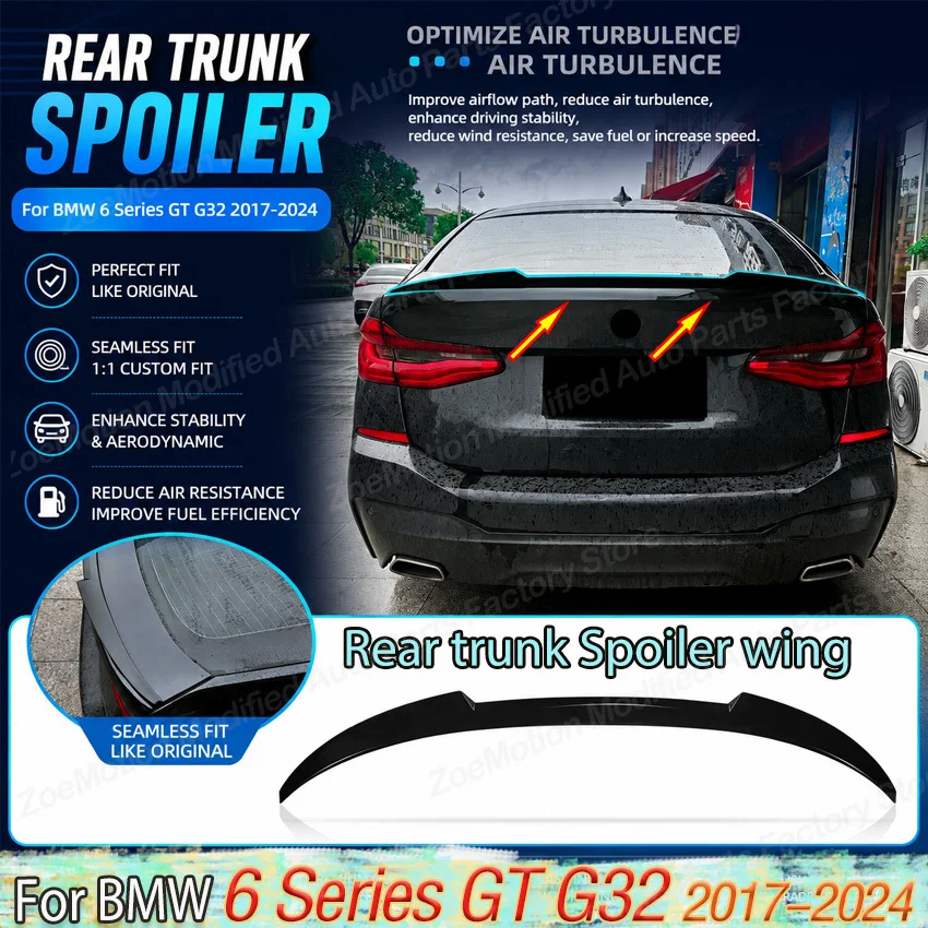 

Car for BMW 6 Series GT G32 2017 2018 2019 2020 2021 2022 2023 2024 Rear Trunk Spoiler Wing Lip Tail Fin Body Kit Tuning Trim