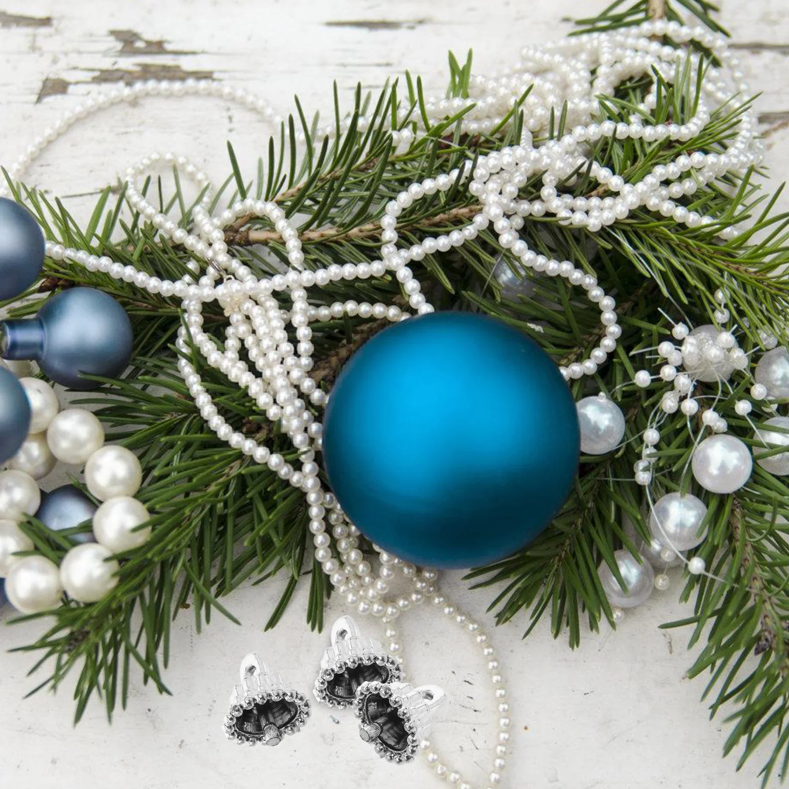 

100pcs Ball Cap Ornament Cover Embossed Ornament Cap Replacement Plastic Festive Decoration Tree Balls Hangers