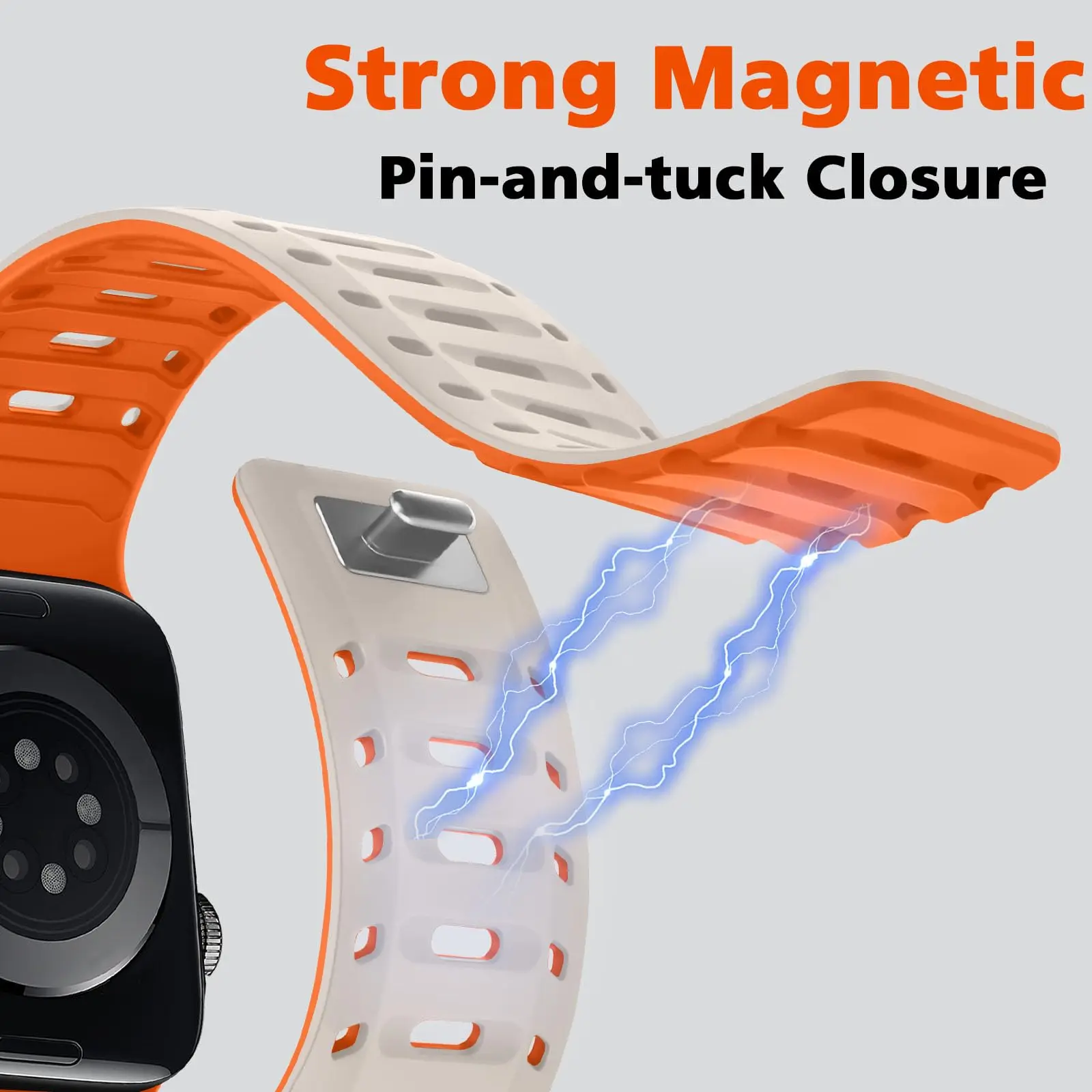 Sport Silicone Straps For Apple Watch Band 45mm 44mm 42mm 46mm 49mm magnetic Bracelet correa IWatch Series 10 SE 9 8 7 6 Ultra 2