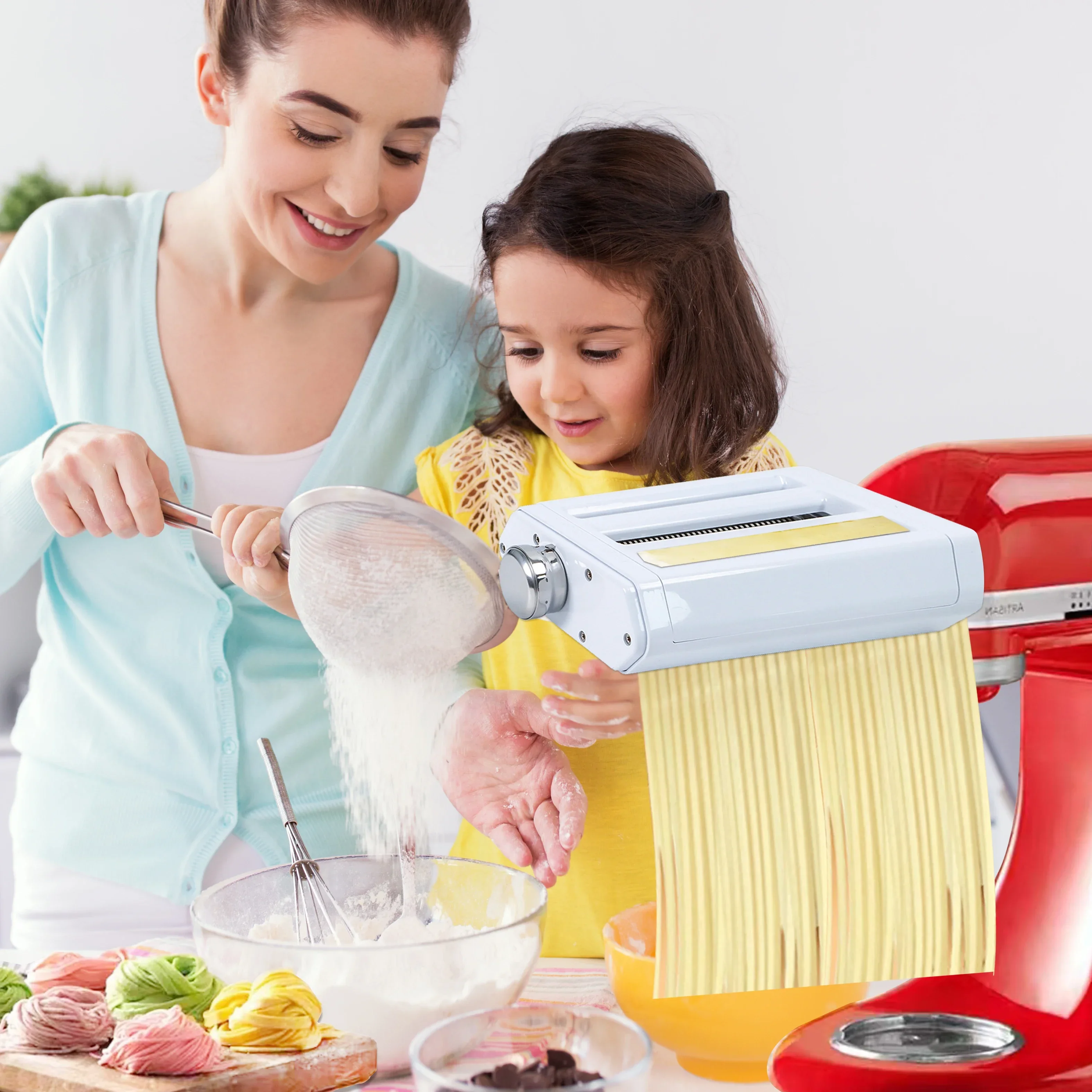 

Multifunction Pasta roller Spaghetti Cutter Fettuccine 3in1 pasta maker attachment