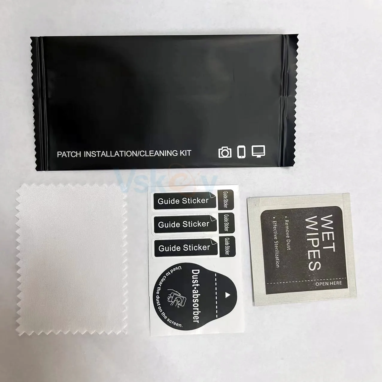 100PCS 3in1 Dust-Absorber Sticker Dry Wet Wipes Smartwatch Mobile Phone LCD Screen Protector Camera Lens Film Cleaning Tools