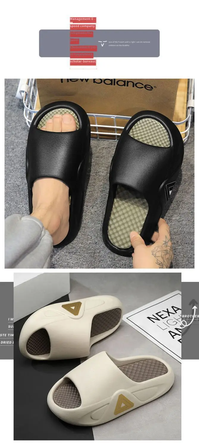 Sommer Dicke Sohle Hausschuhe Männer Frauen EVA Weichen Boden Indoor Hause Rutschen Sandalen Licht Strand Schuhe Männliche Hausschuhe Flip-Flops – Detail 9