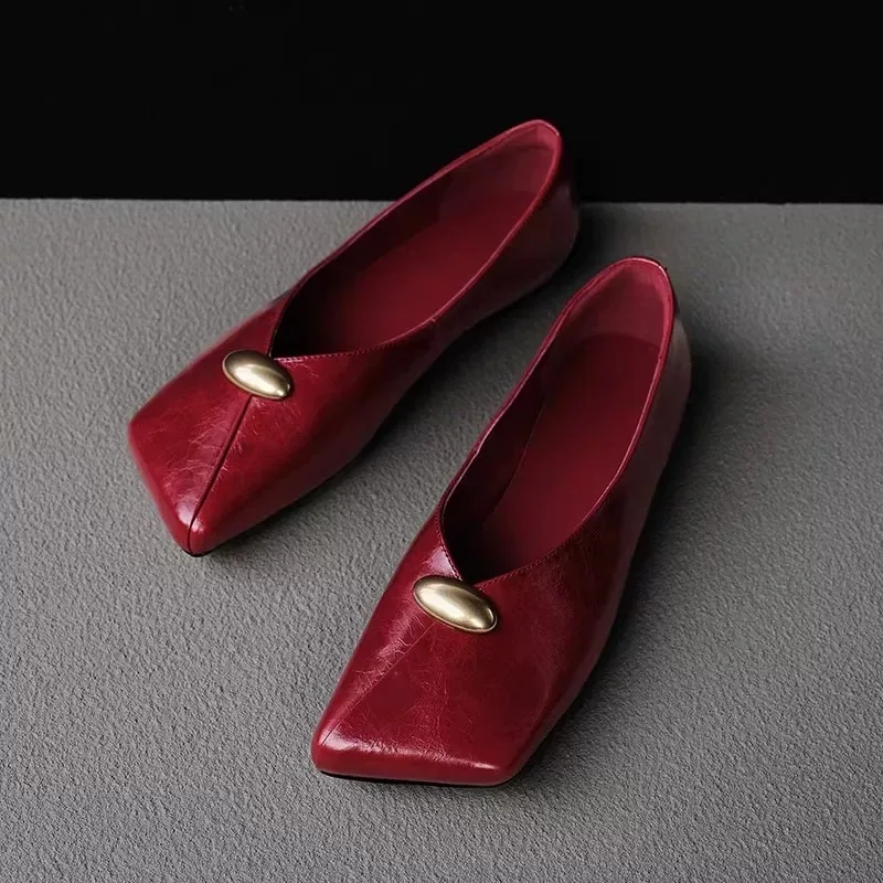Frühlings-Loafer für Damen - Einteiliger Quadratischer Schnitt mit Dicker Sohle und Niedrigem Schaft