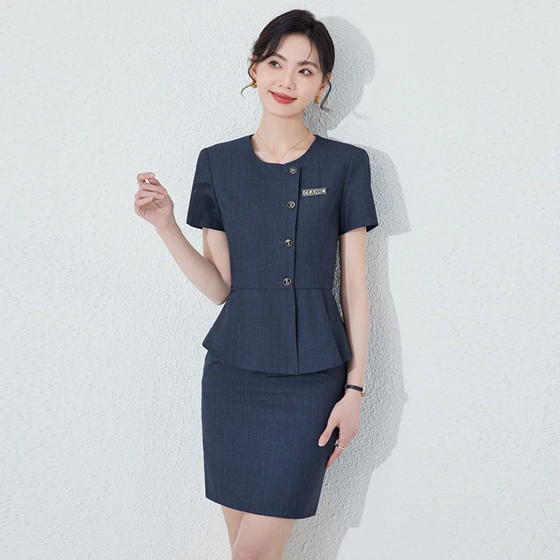 Summer New Professional Small Suit Coat Female Suit Jewelry Shop Gold Shop Overalls High-End Temperament Formal Wear