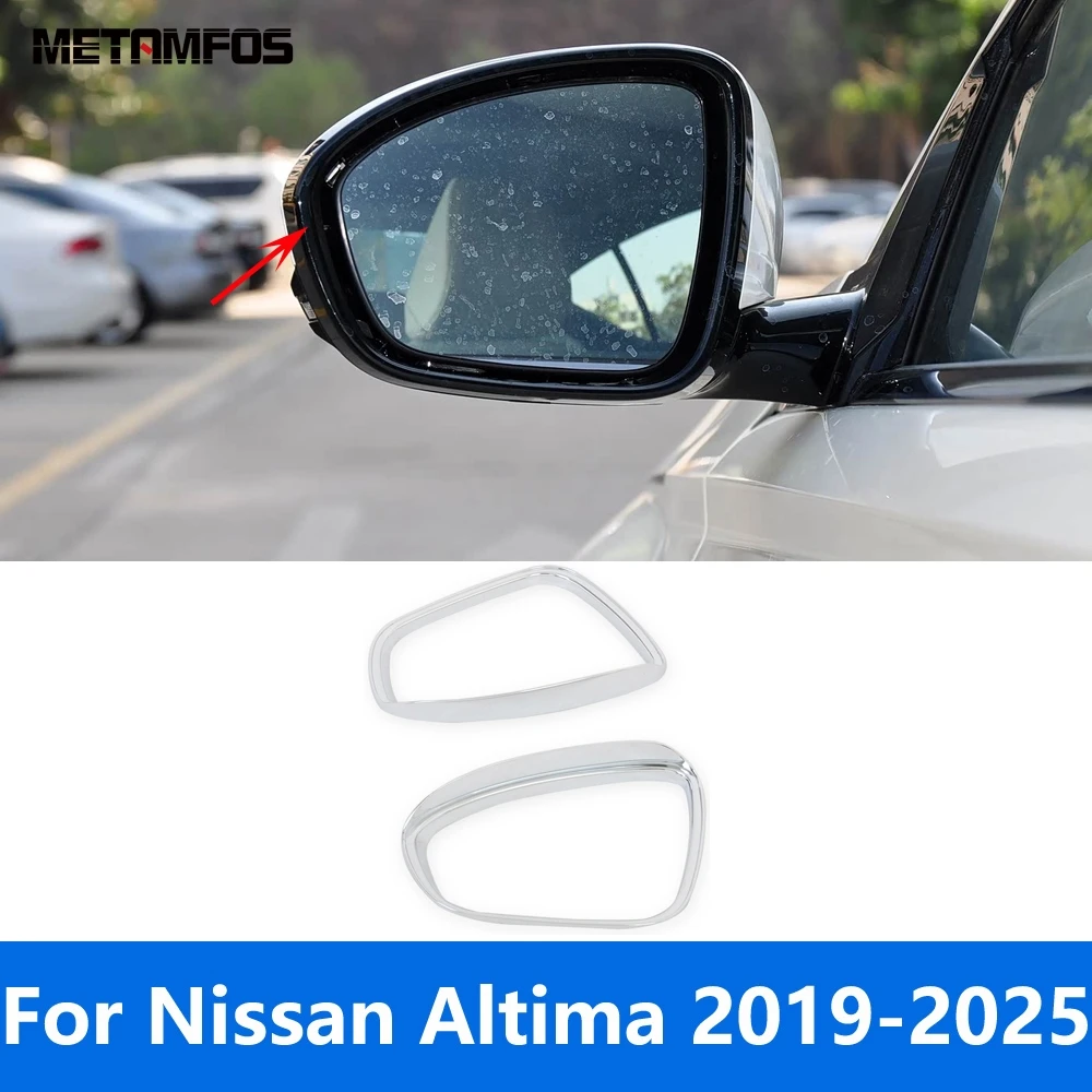 

For Nissan Altima 2019-2023 2024 2025 Chrome Rearview Side Door Mirror Visor Sun Shade Rain Guard Shield Accessories Car Styling