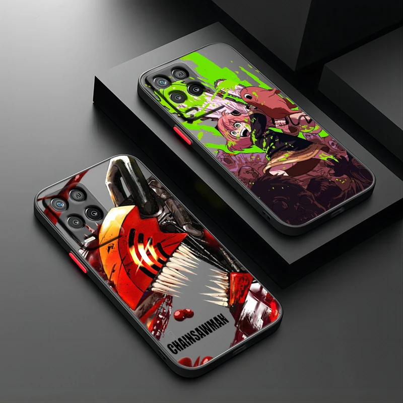 Chainsaw Man  Anime Cool Cover For OPPO A98 A96 A94 A77 A74 A72 A55 A53S A52 A16S A15 A9 2020 Frosted Translucent Phone Case