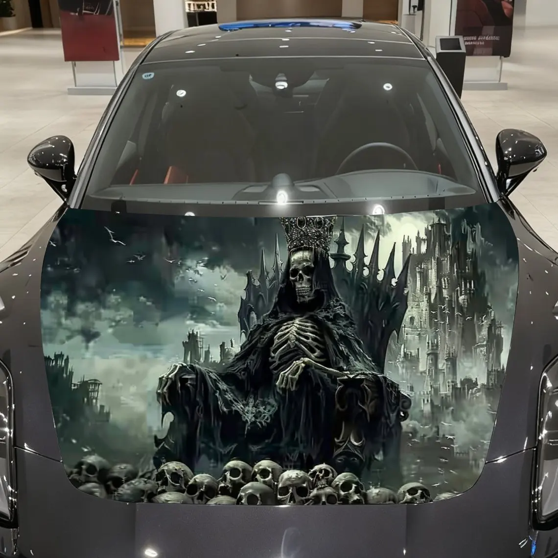

Skeleton King Car hood packaging sticker, PVC material, self-adhesive waterproof, anti-slip paint, car exterior decoration acces