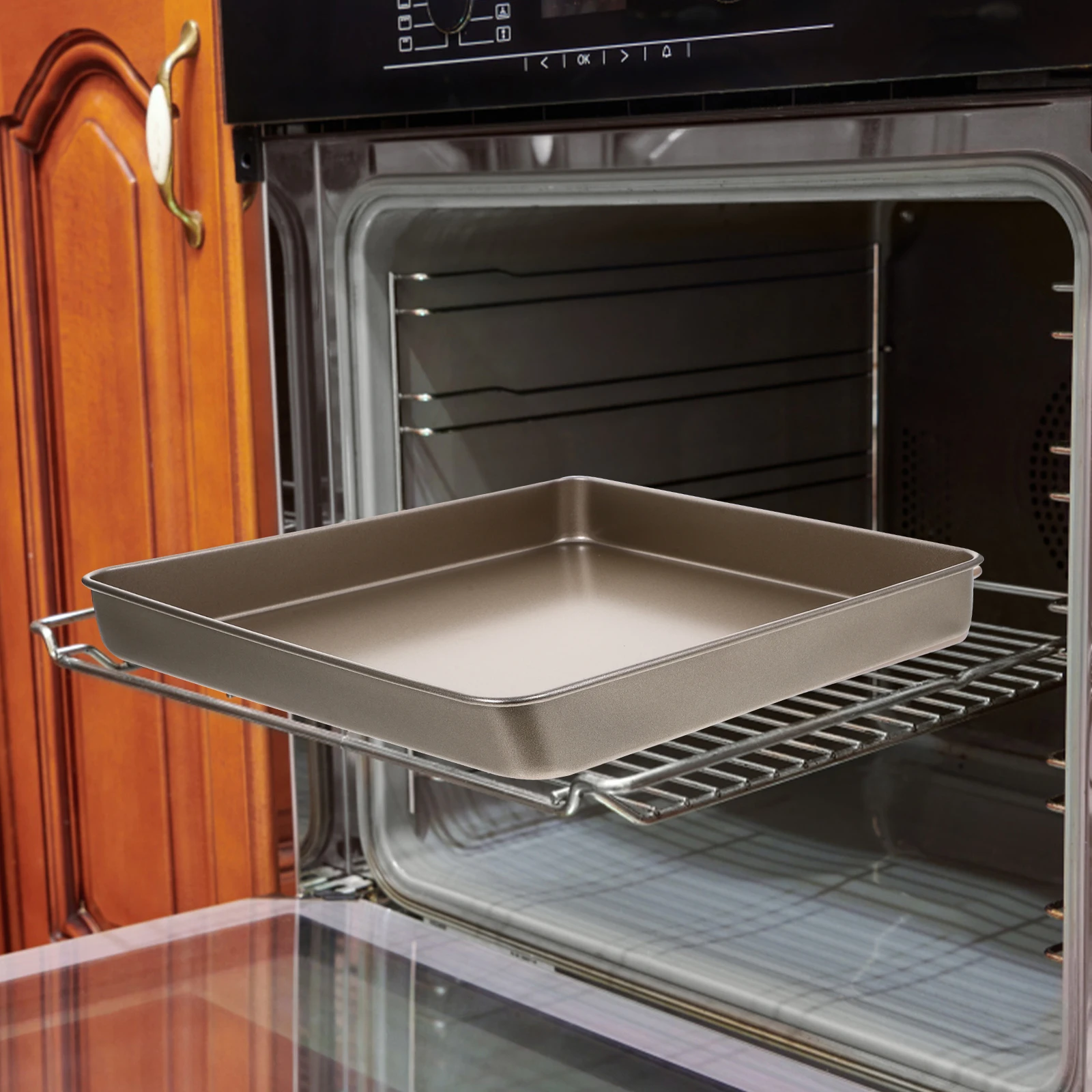 

Nonstick Baking Pan 11 Inch Square Carbon Steel Cookie Cake Tray For Toast Dessert Bread Oven Use Baking Sheet