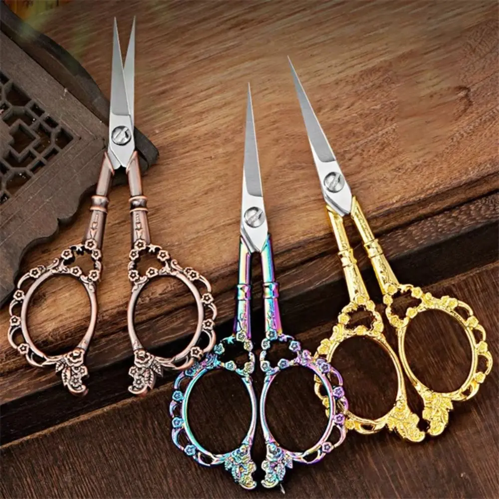 

Stainless Steel Retro Scissors Antique Design Classic Style Tailor Scissors Non-Slip Handle Sharp Blades Thread Cutter