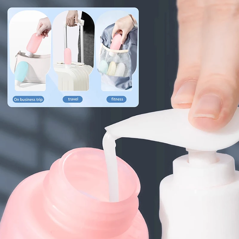 3/4 pçs garrafa recarregável 60ml pe loção recipiente squeeze tubo garrafa vazia portátil viagem à prova de vazamento shampoo chuveiro gel garrafa