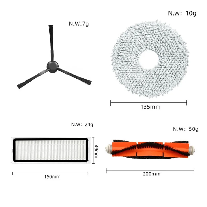 Replacement for L10S Pro RLS6L Robot Vacuum Cleaner Spare Parts Accessories Main Brush Side Brush Filter Mop Pad