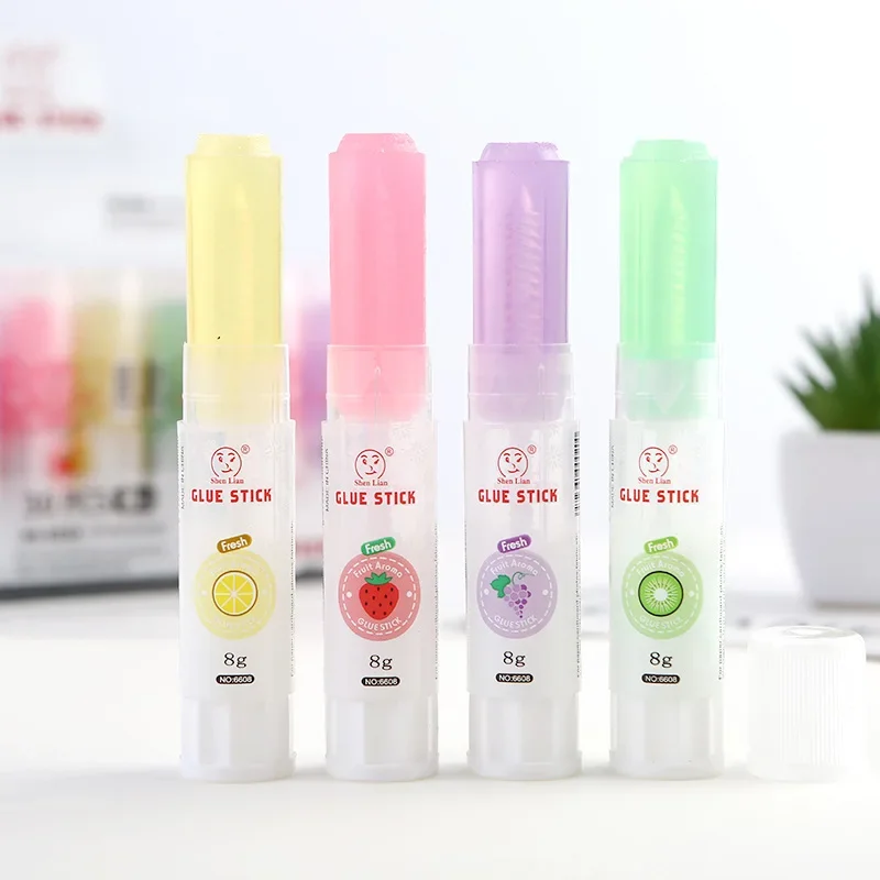 5 Pcs Fruit Color Fruit Flavor Solid Glue Stick Safe & Child-Friendly for School Office Supplies