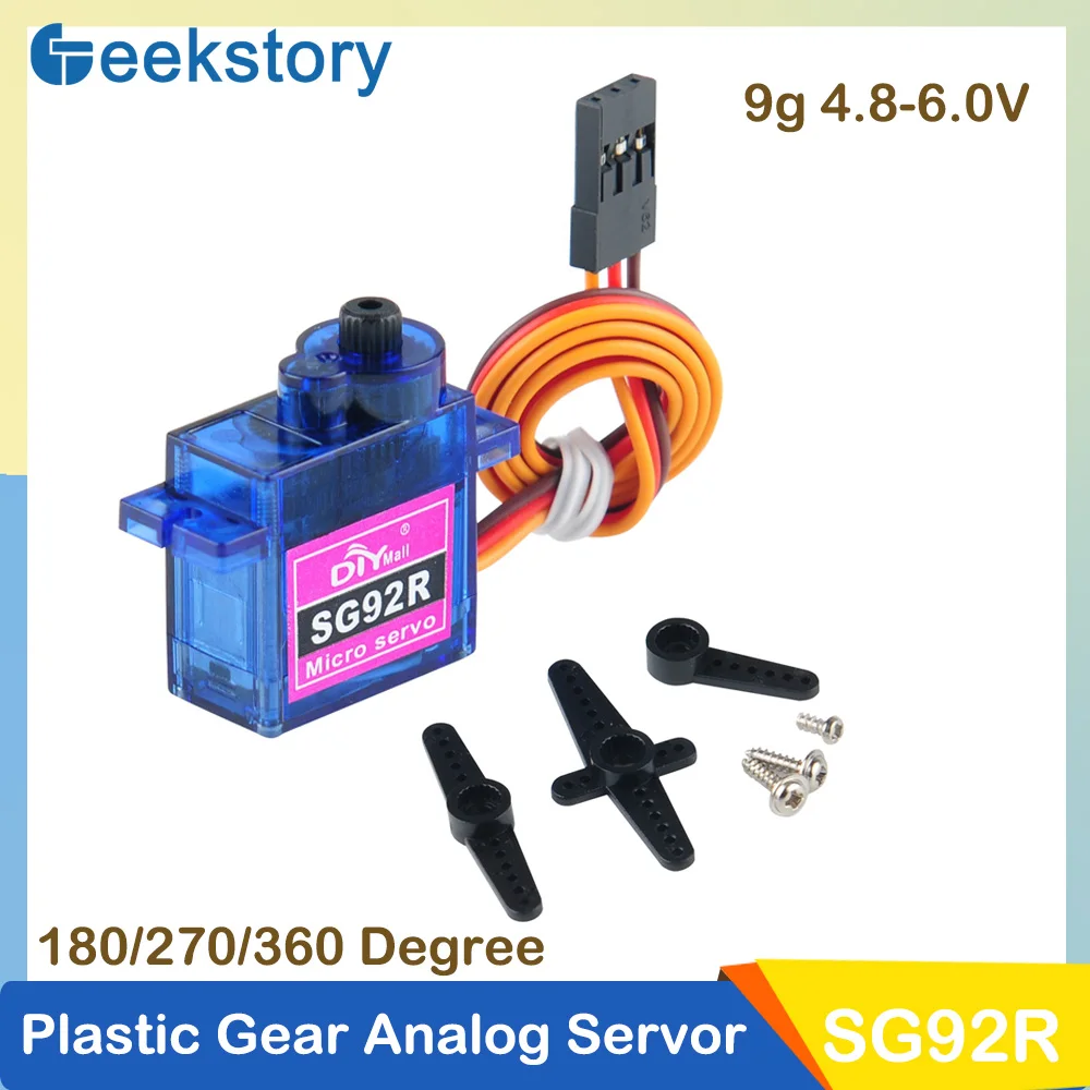 SG92R Mini Micro Analog Servo 9G Motor Servo 180/270/360 degree for RC Airplane Helicopter Car Boat Analog Servo 1/2/5/10PCS