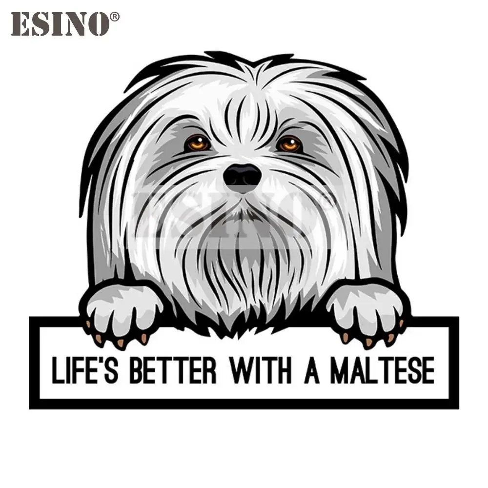 

Car Styling Life's Better with a Maltese Pet Dog CarCreative PVC Waterproof Sticker Car Whole Body Vinyl Decal