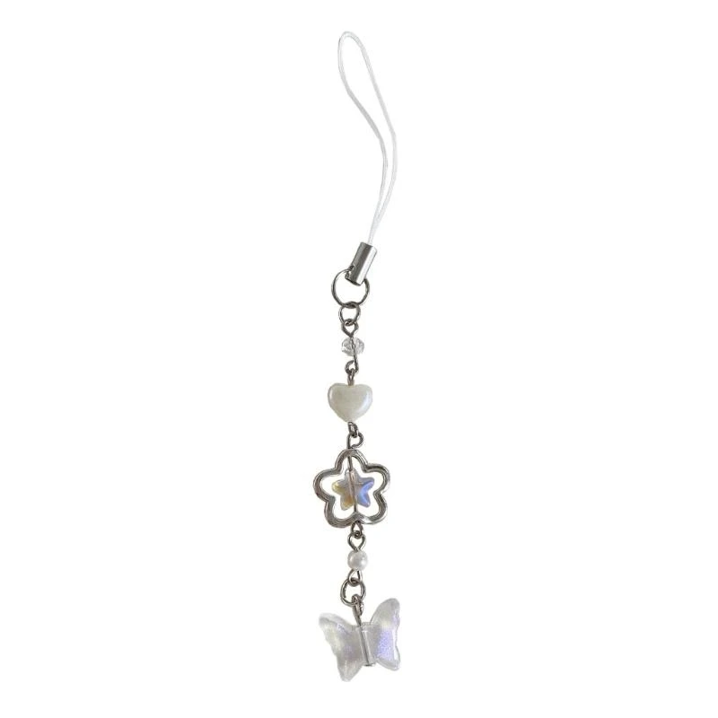 Cell Phone Straps Keychain Crystal Star Bowknot Butterfly Chain Phone Lanyard