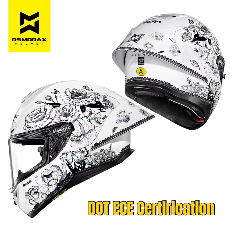 Motorax R50SPRO Motorcycle Full Helmet Large Tail Retro Cruise Moto Helmet Double Lens Capacete Masculino Casco Capacete