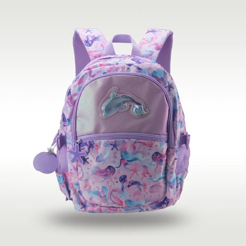 Australian Mermaid Dolphin Student Backpack Large Capacity Travel Storage Backpack Cute Waterproof Multifunctional Backpack