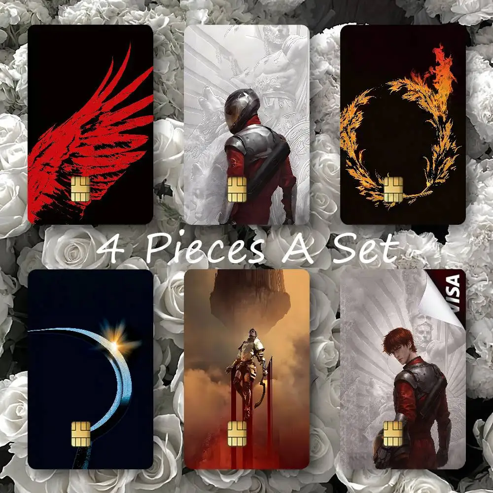 R-Red R-Rising Darrow O Lykos Card Skin Stickers Decor For Credit Debit Card  Travel Transport ID Metro Cards 4Pcs Set