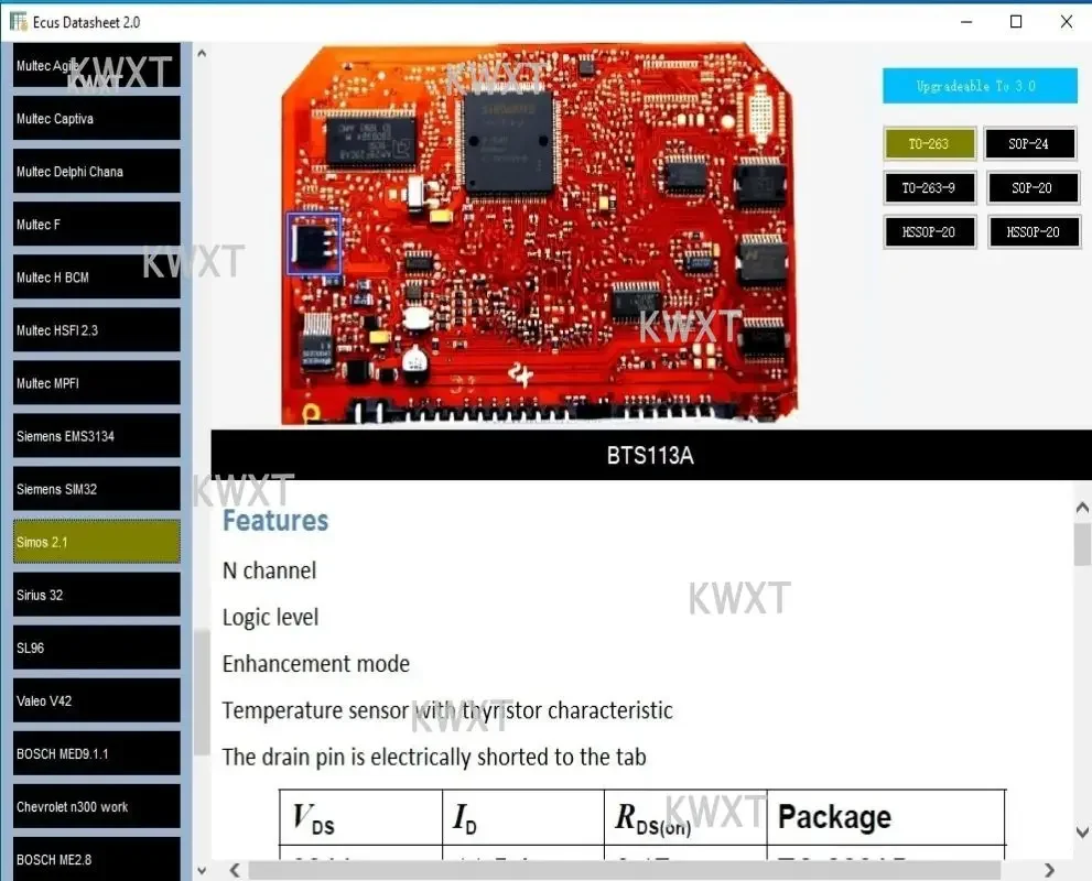 Ecu Ecus Datasheet 2.0 Software Schematic Database Including Thousands of PCB Schematics with Electronic Components of Car ECUs