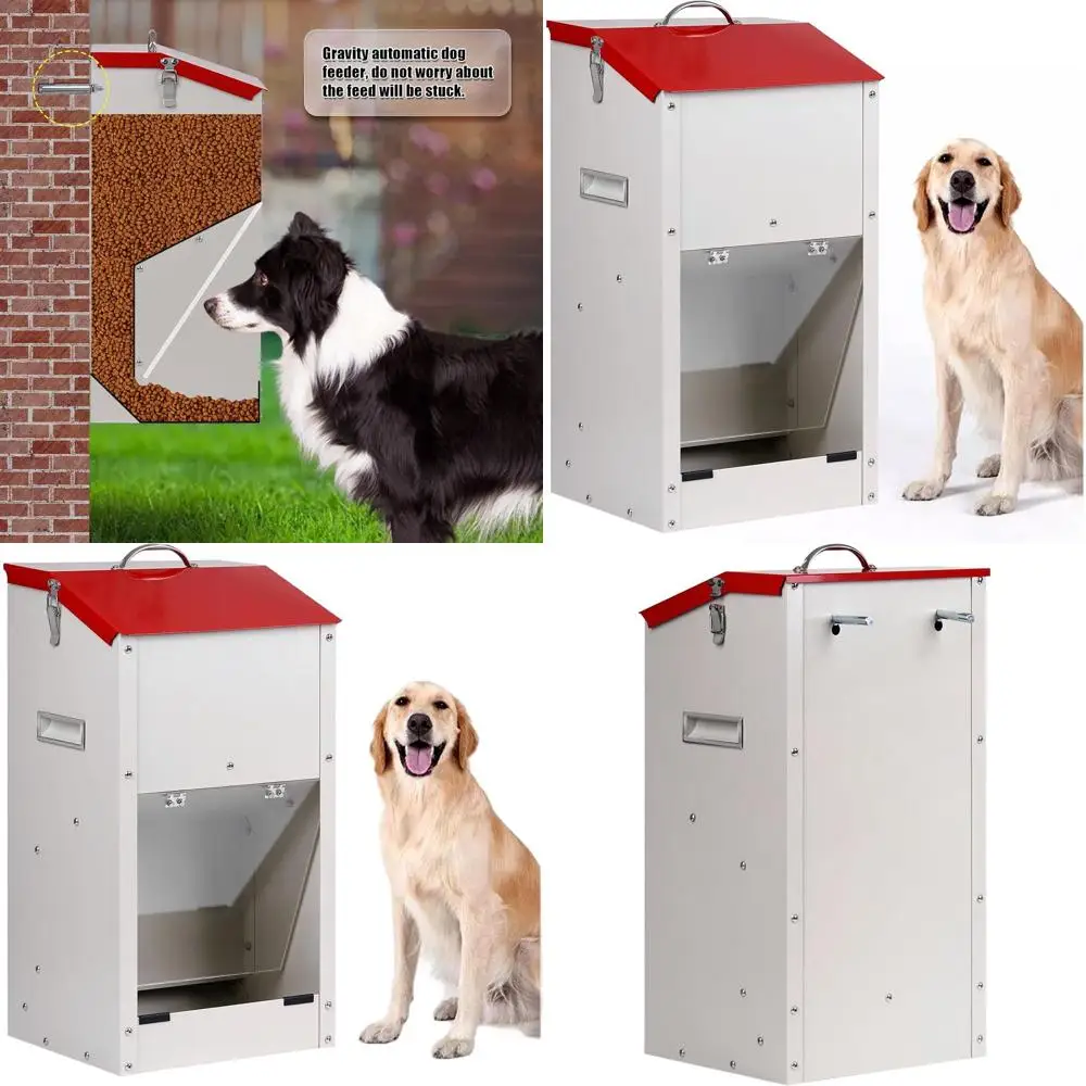 

Диспенсер для корма для крупных пород собак - гравитационная кормушка на 25 фунтов для домашних животных на открытом воздухе