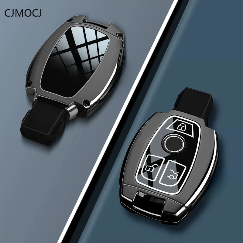 Premium Zinc Alloy Key Cover Case for Mercedes-Benz CLS260/GLS450/CLE300/AMG G63/C-Class/E-Class/A - Protective Key Fob Shell