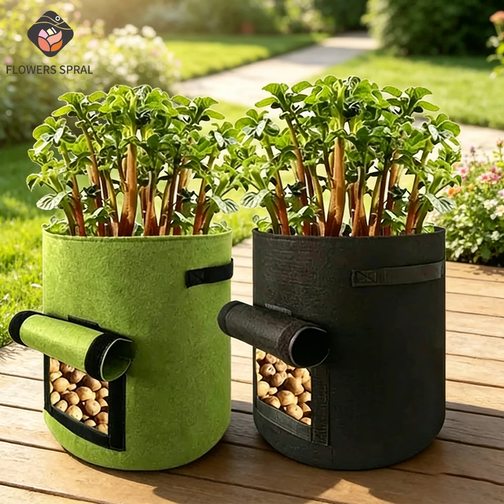 Best Seller 5/7/10 Gallon Large Diameter Potato Grow Bag, Non-Woven Fabric Planting Bag for Vegetables, Seedlings & Root Crops