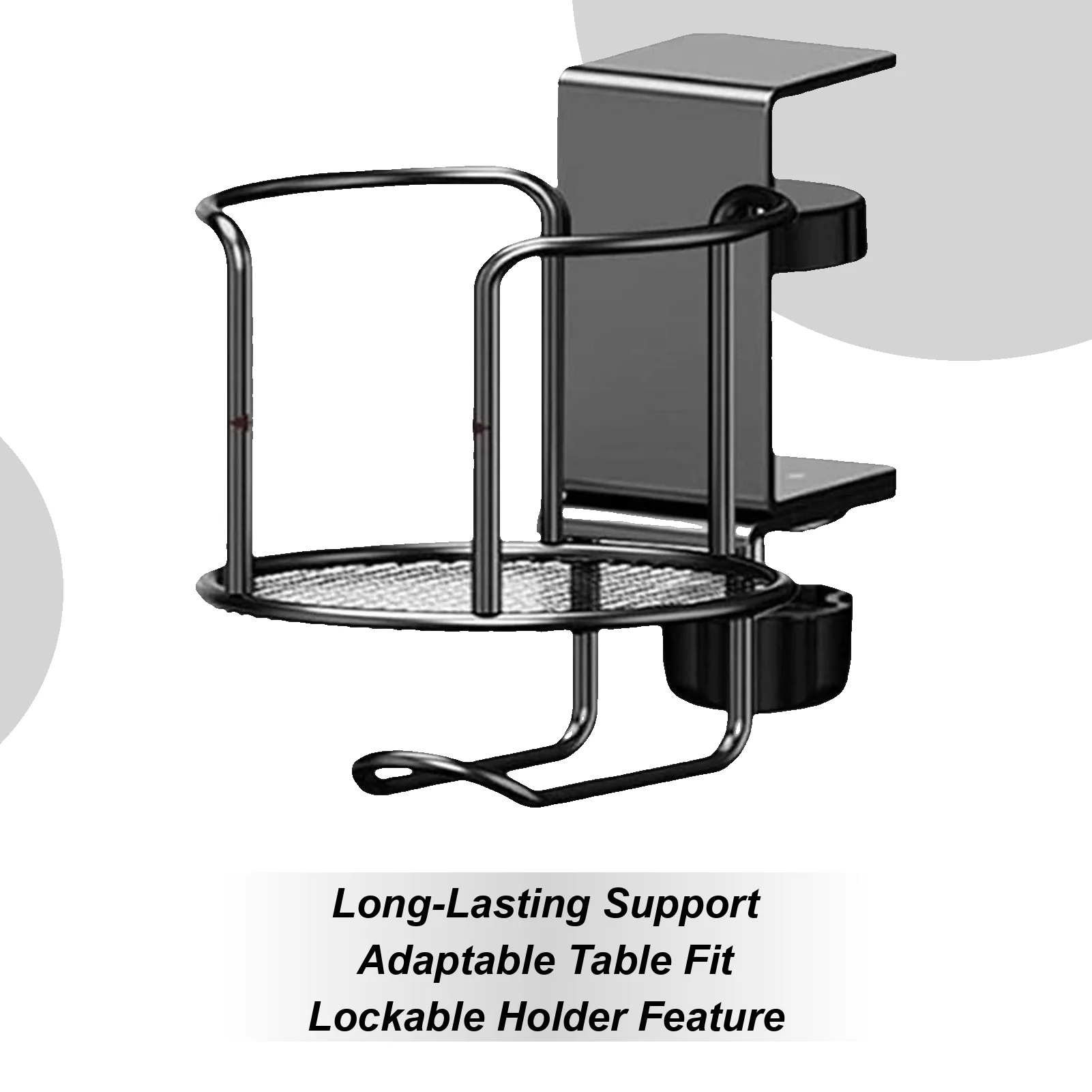 

Clip On Cup Holder 2-in-1 Anti-Spill Clip On Iron Offices Supplies Coffee Cup Holder for Chair Couch Bed Car Boat Classroom