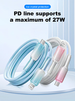 PD 27W USB C Cable For iPhone 14 13 12 11 Pro Max Xs 8 Plus iPad Wire 3A Fast Charging Cord Type C Data Cable for iPhone