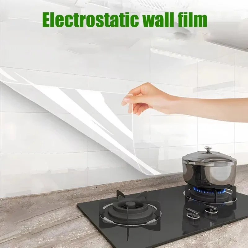 Transparent Electrostatic Adsorption Protective Film For Kitchens Oil-Proof And Stain-Resistant Wall Stickers/Decorative Films