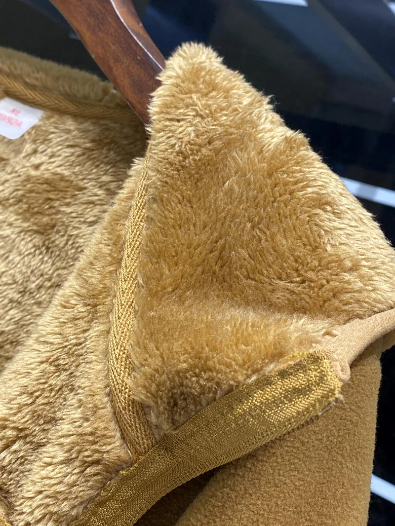 

Thiened Fce Lined Hooded Jaet Men's Loose Fit Autumn Winter Warm Casual Sle Polyester Fiber Long Sve Zipper Closu...