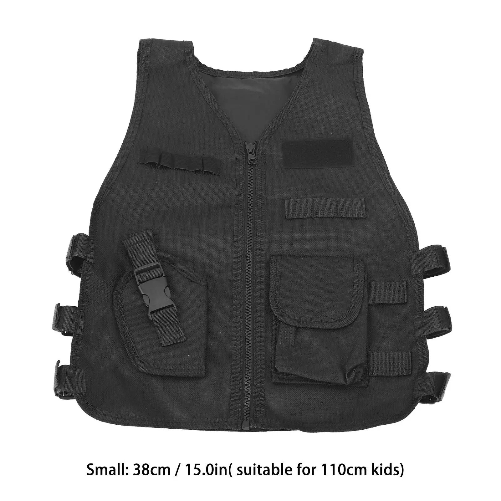 Kids' Military Training Vest with Multiple Pockets, 600D Oxford Fabric, V-Neck, Breathable Shooting Vest for climbing 