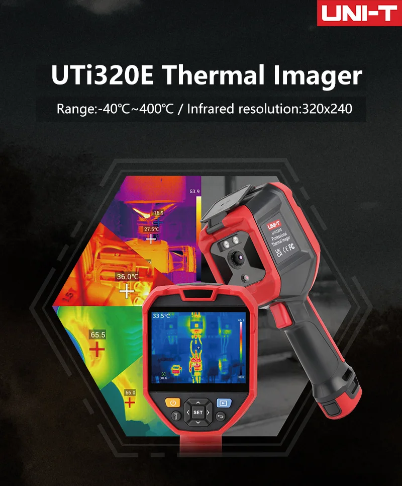 UNI-T UTI320E 76800 Pixel Construction Thermal Imager For Repair Infrared Camera Circuit Board Testing PC Software Analysis