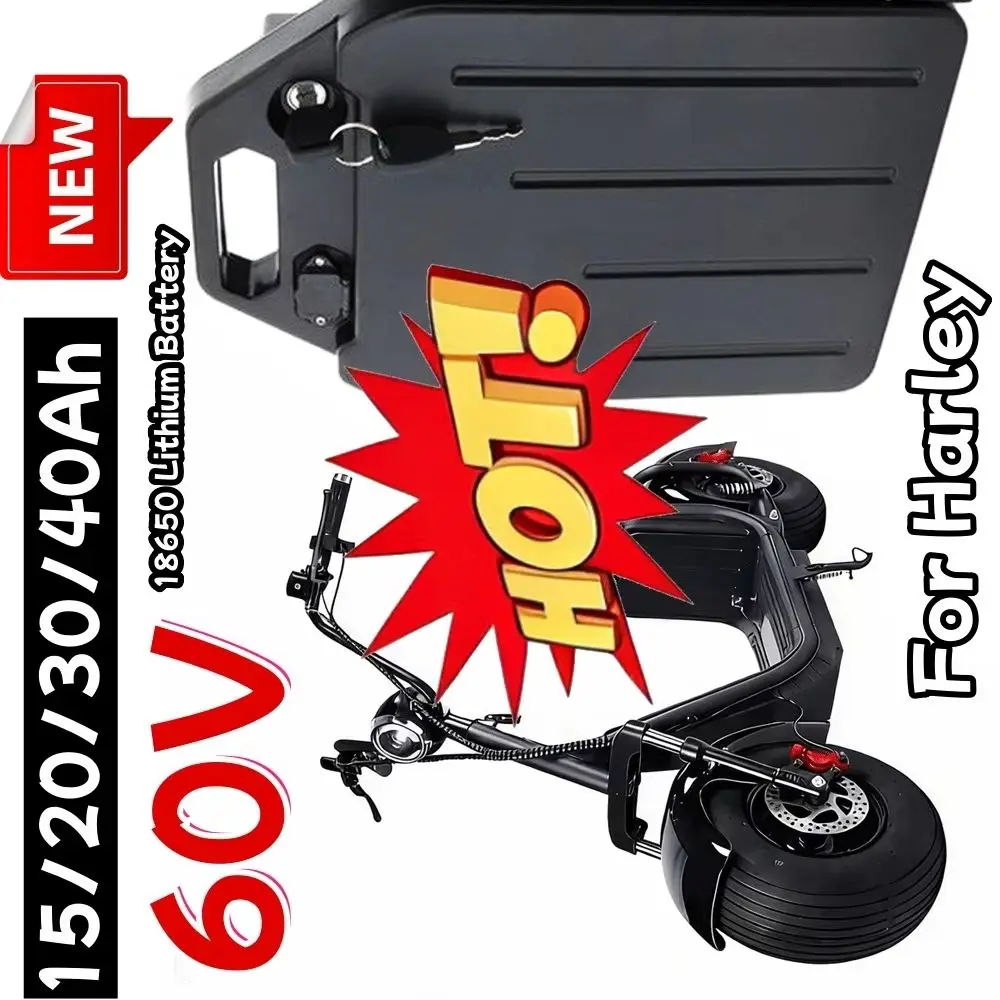 🔧🔧60V 15Ah-40Ah electric motorcycle waterproof 18650 lithium battery suitable for Harley Citycoco electric scooter battery