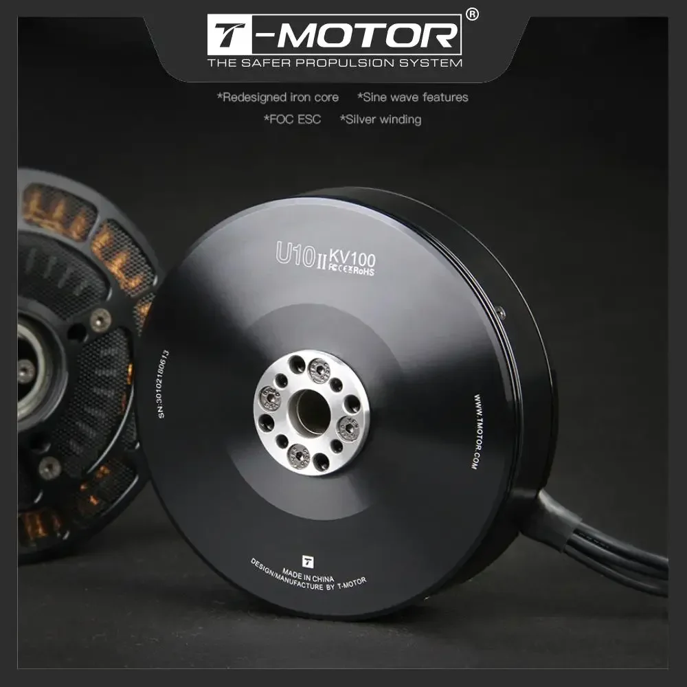 T-MOTOR Electrical Brushless Motor U10 II KV100 10KG+Thrust For Quadrocopter Aircraft With New Iron Core Design Drone DIY Parts