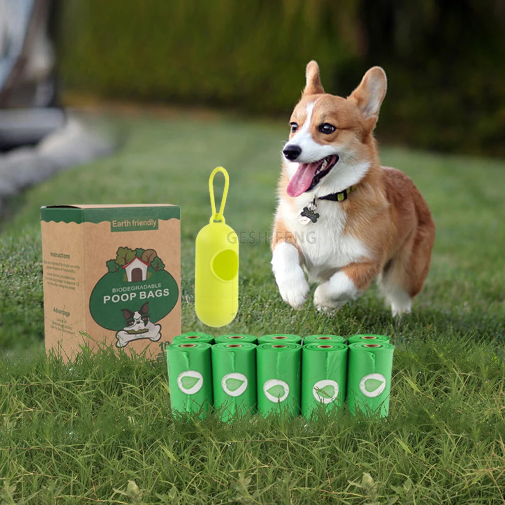 

Factory Wholesale Pet Biodegradable Poop Bags Dog Green Colors HDPE+EPI Dog Poop Bag With Dispenser