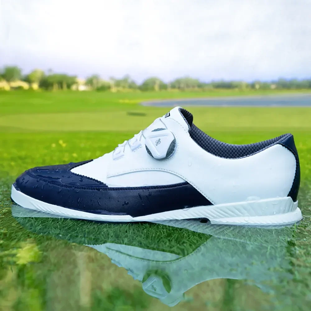 PGM-zapatos de Golf para hombre, cordones antideslizantes, impermeables, transpirables, XZ257