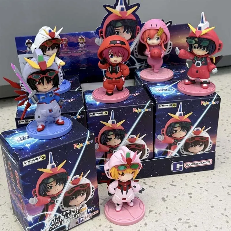 Bandai gundam semente gacha caixa cega anime figura gundam piloto sleepwear kira yamato lacus athrun zala figuras de ação brinquedos presente