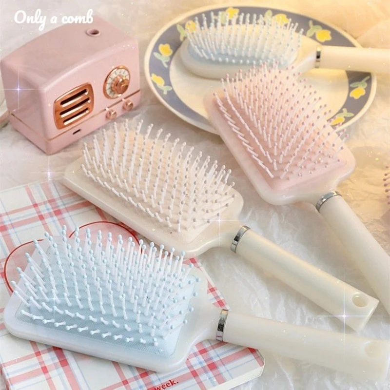 

1pcs Mermaid Girl Airbag Fluffy Girl Heart Portable Comb Ins Pearl Light Color Large Board Massage Air Cushion Comb