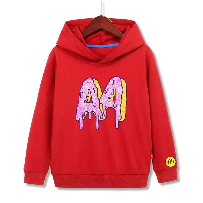 А4 Donuts Hooded sweatshirts Cartoon Влад a4 Бумага Thin Autumn Children Hoodies Baby boy Girl clothes Sweatshirt with hood